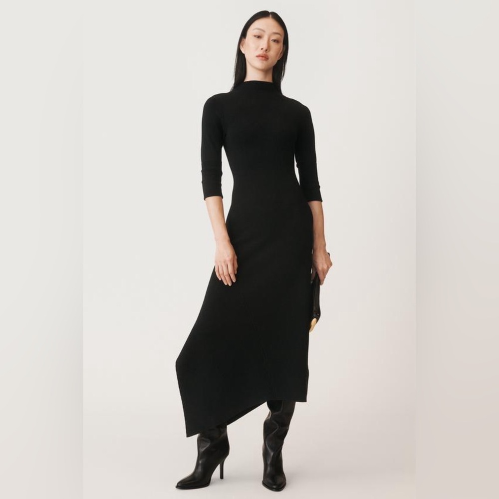 ZARA WOOL BLEND ASYMMETRIC DRESS 50TH
ANNIVERSARY - Black S NWT